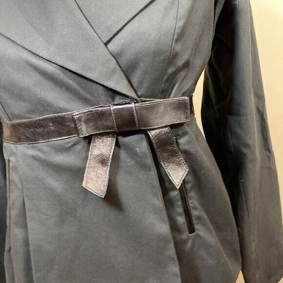 Trasy Resse New York Woman Jacket Black size 4 Leather Blazer B53 - Picture 5 of 12